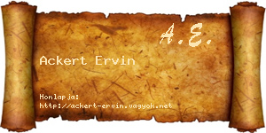 Ackert Ervin névjegykártya